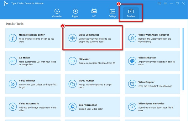 Sélectionner le compresseur Toolbox