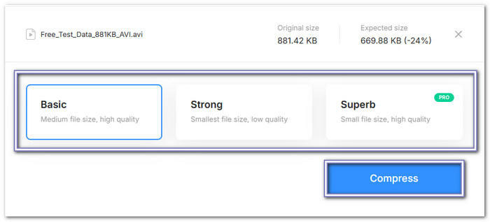 Clideo Compress AVI File Online