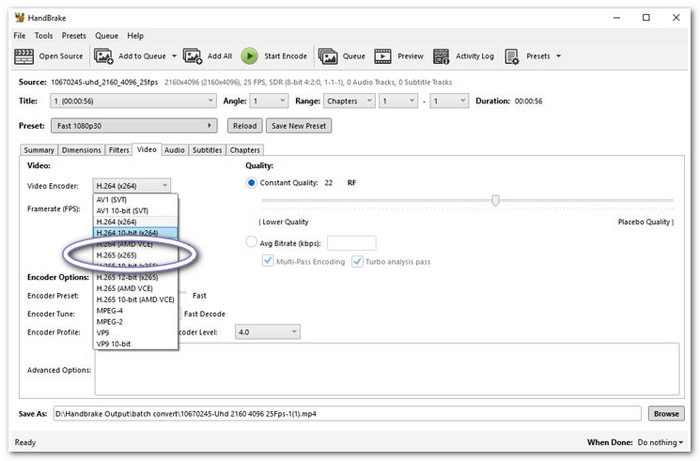 Handbrake Compress AVI File