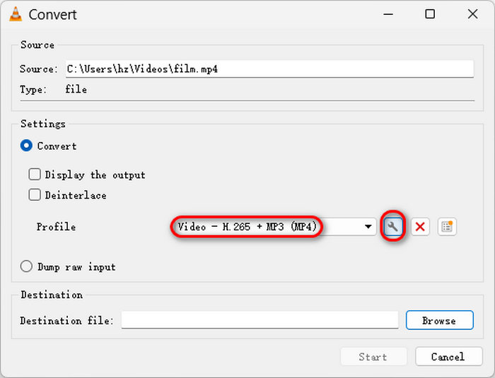 Adjust Video Profile in VLC