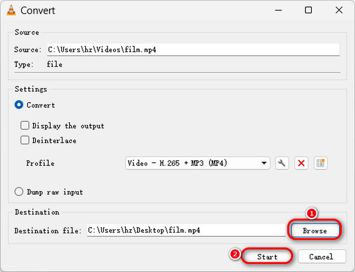Compress MP4 with VLC