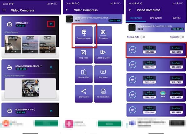 Application de compression vidéo