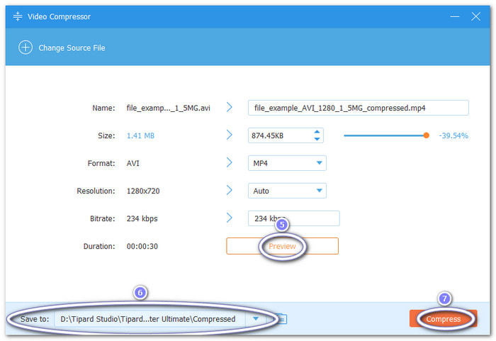 Preview Select Folder and Compress Video