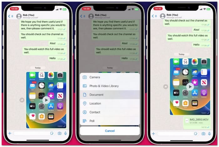 Send Large Videos on WhatsApp Without Compression on iPhone