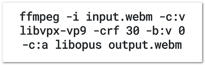 Ffmpeg Komprimer Webm-filstørrelse
