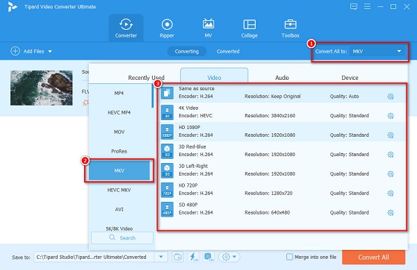 Scegli File di output