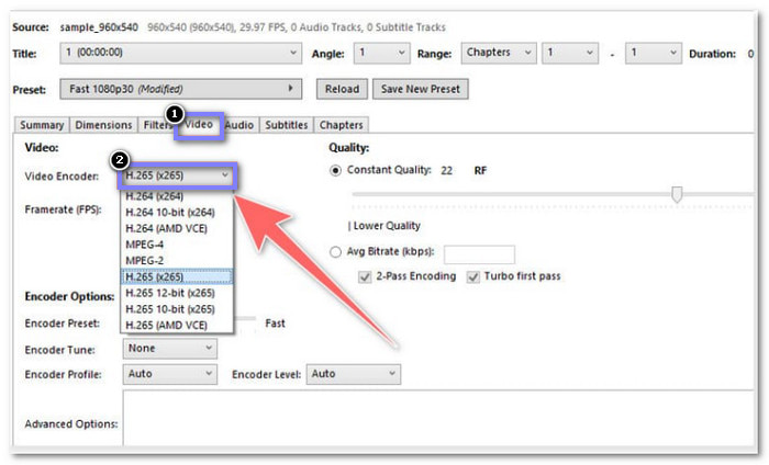 Handbrake Convert HEVC to MOV