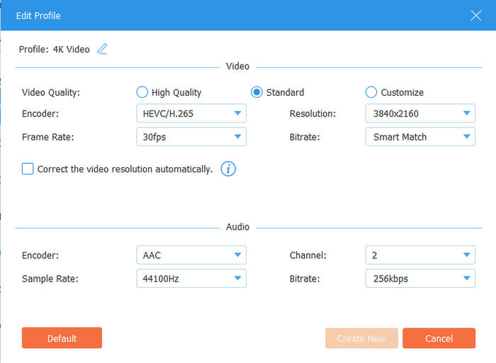 Customize MP4 Settings