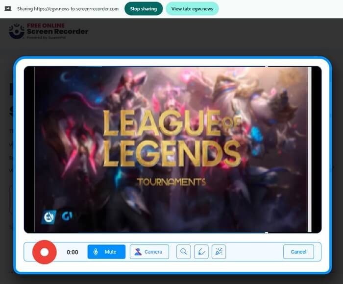 Online Screen Recorder LOL