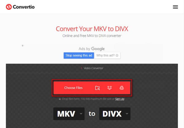 Convertio MKV Dosyalarını Yükle