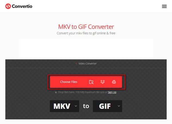 Convertio Scegli il file MKV