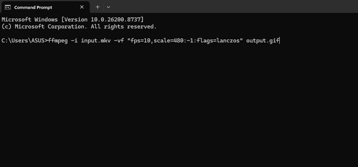FFmpeg MKV to GIF Converter
