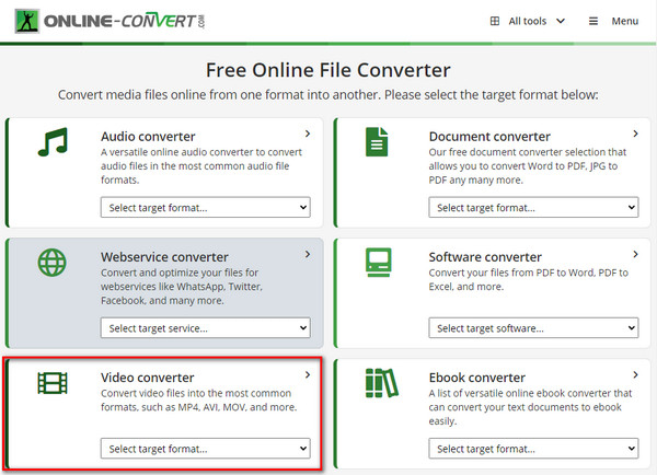 Converter Online Use Conversor de Vídeo