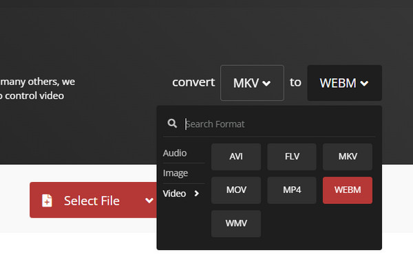 CloudConvert para WebM