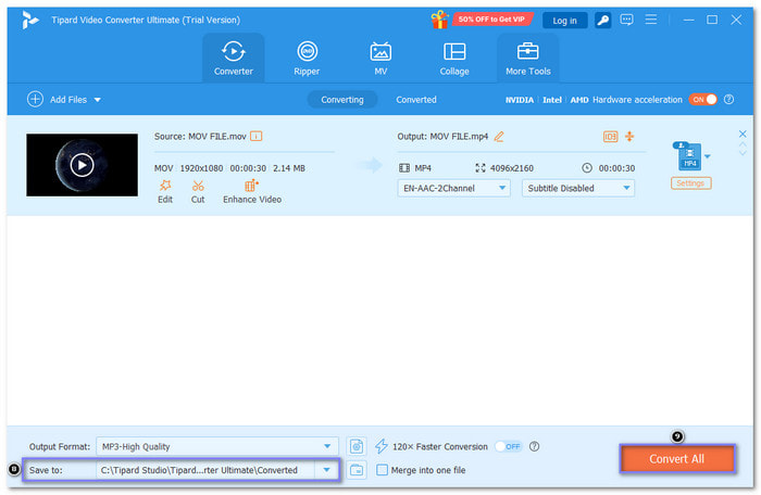 Start Converting MOV to H264