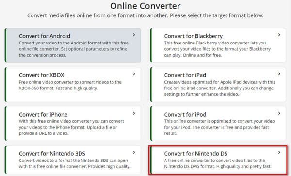 Convertitore online Nintendo DS