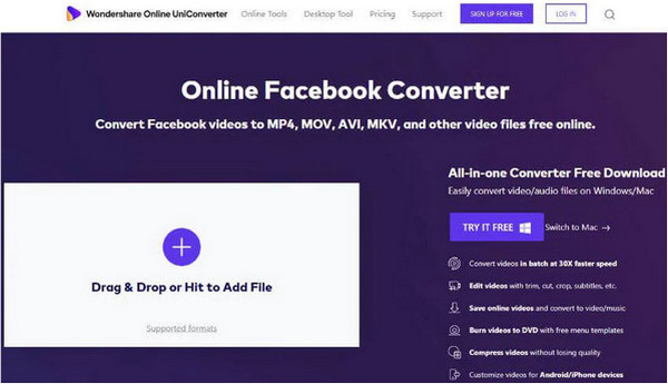 Wondershare Online Adicionar arquivo de vídeo