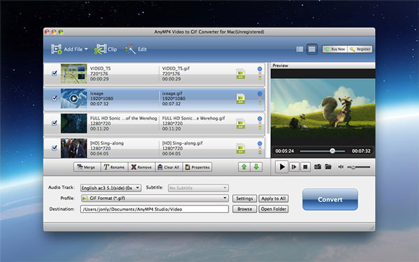AnyMP4 βίντεο σε GIF για Mac