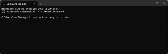 Convert MP4 to MKV with FFmpeg
