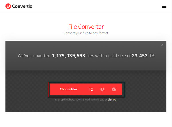 Convertio Scegli un file