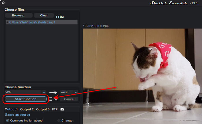 Convert Mp4 to Webm in Shutter Encoder