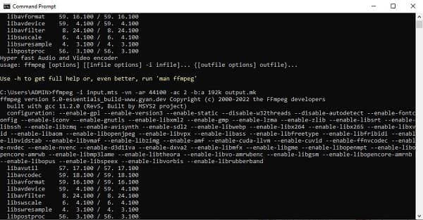 تحويل FFMPEG