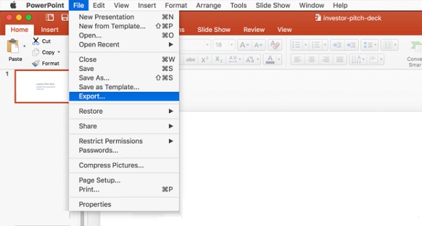 how to save powerpoint to mac