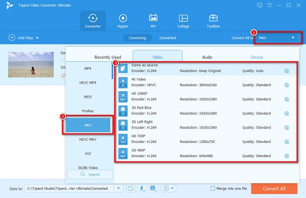 Selezionare File di output del pulsante