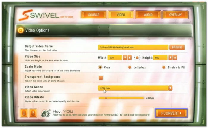 Swivel Convert SWF to MP4