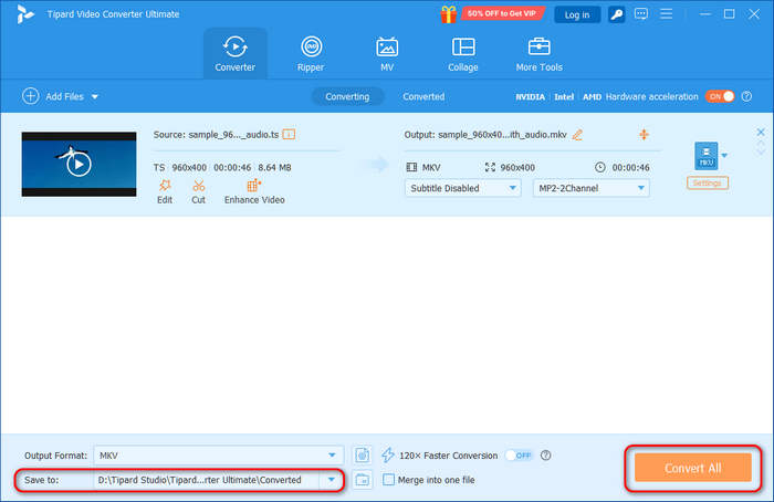 使用 Tipard Video Converter Ultimate 將 TS 轉換為 MKV