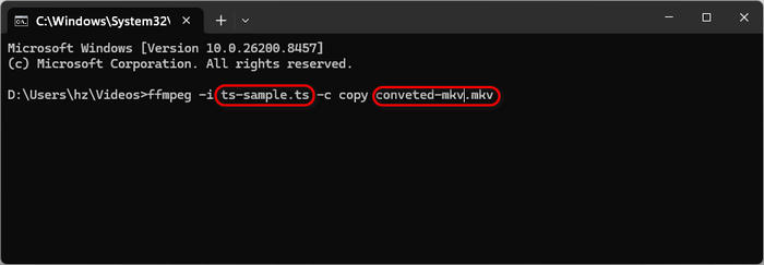 FFmpeg TS 轉 MKV