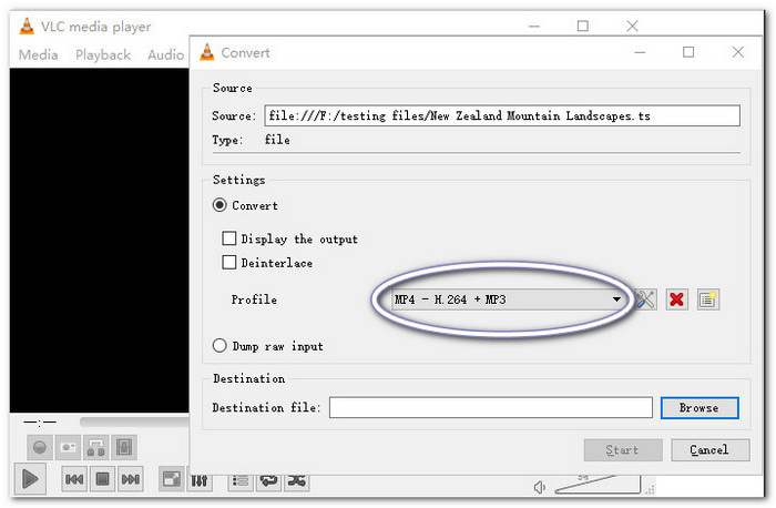 VLC Convert TS to MP4
