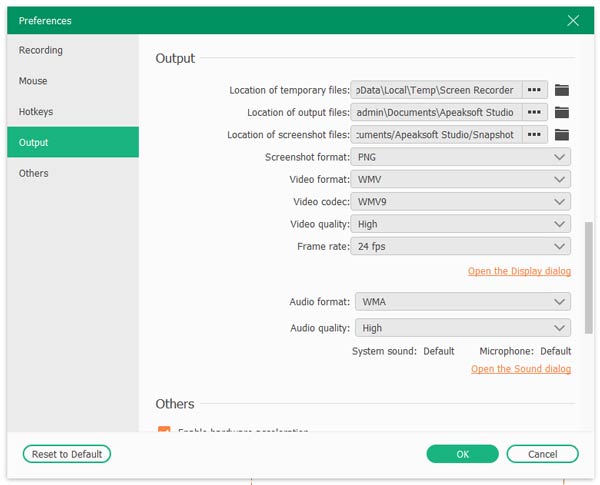 إعداد إخراج MP4