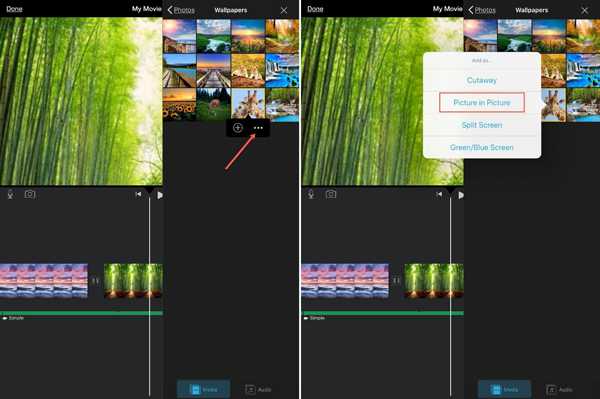 iMovie lag bilde i bilde iPad