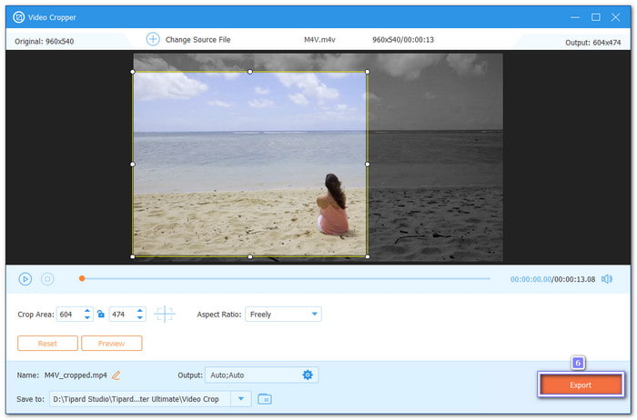 Cropped Video Will Be Saved On Your Computer
