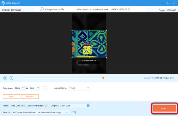 Export Cropped Video