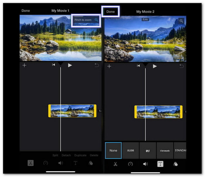 iMovie Crop Video on iPhone