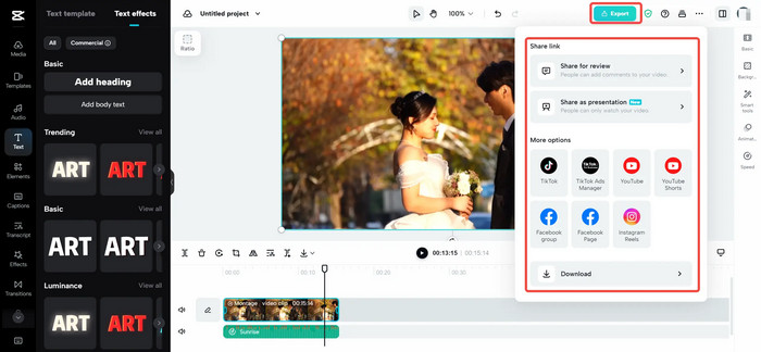 Export Button Capcut Online