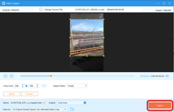 Save Export Cropped Video