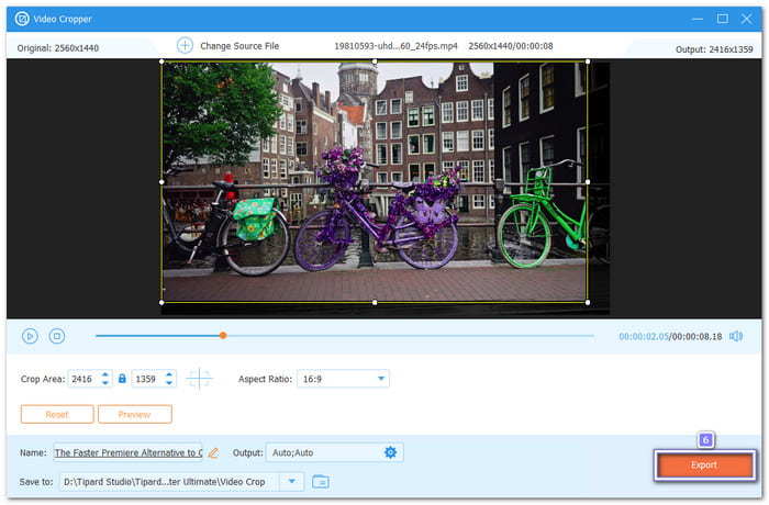 Save Your Newly Cropped Video