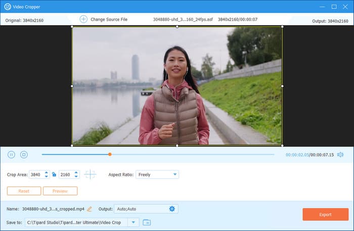 Tipard Video Cropper UI