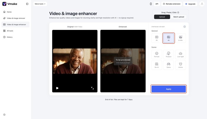 Deinterlace Video Online