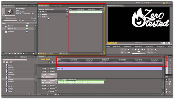 Adobe Premiere Video Riduzione del rumore