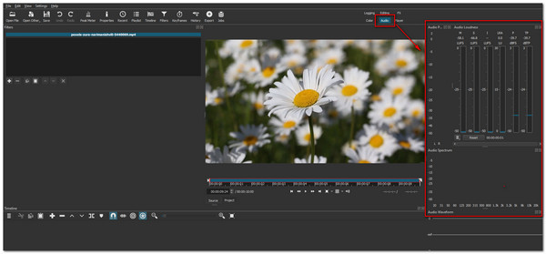 إعداد Shotcut الصوتي