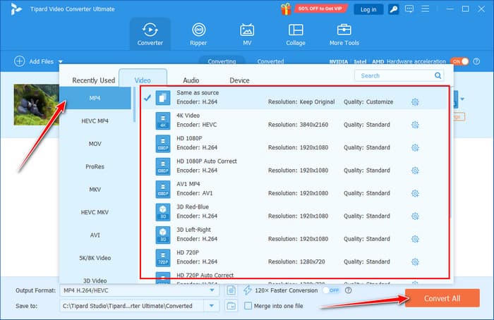 Set MP4 And Export