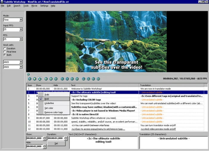 Screenshot Subtitle Workshop