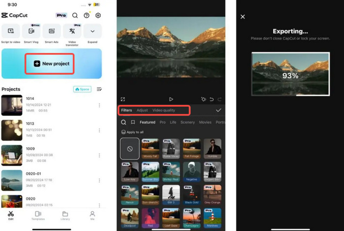 Διεπαφή CapCut