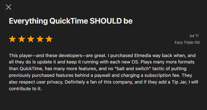 Elmedia Review In App Store