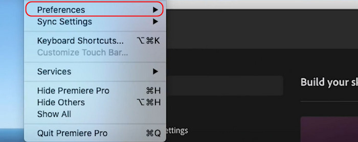 Click Preferences Button