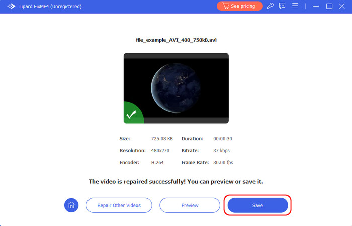 Click Save Button